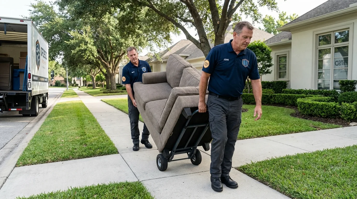 Local residential moving crew loading furniture in Cannon Beach, OR